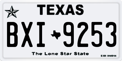 TX license plate BXI9253