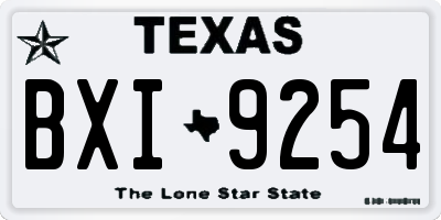 TX license plate BXI9254