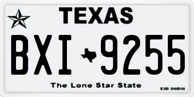 TX license plate BXI9255