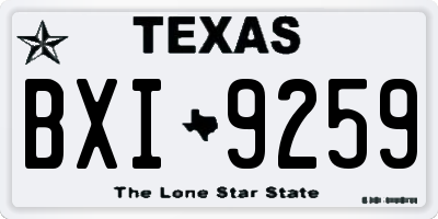 TX license plate BXI9259