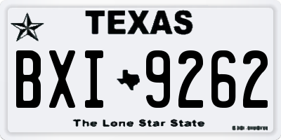 TX license plate BXI9262