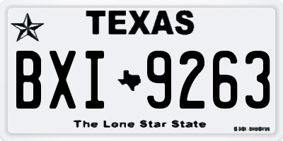 TX license plate BXI9263
