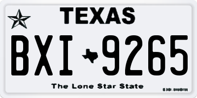TX license plate BXI9265