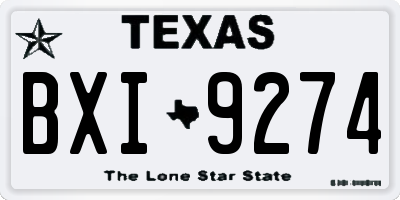 TX license plate BXI9274