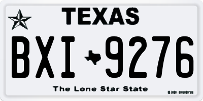 TX license plate BXI9276