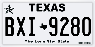 TX license plate BXI9280
