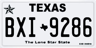 TX license plate BXI9286