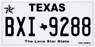 TX license plate BXI9288