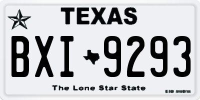 TX license plate BXI9293