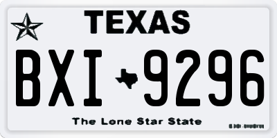 TX license plate BXI9296