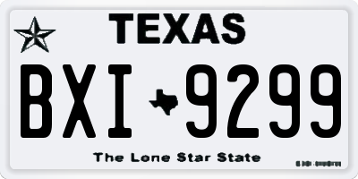 TX license plate BXI9299