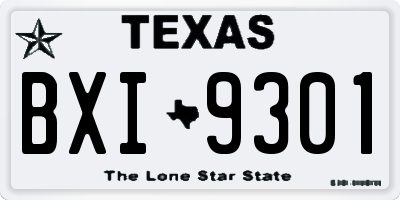 TX license plate BXI9301