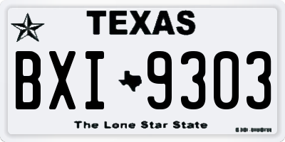 TX license plate BXI9303