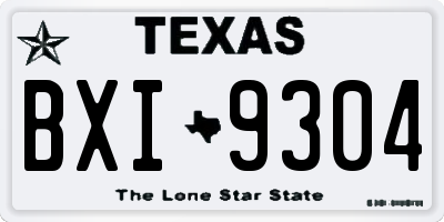 TX license plate BXI9304