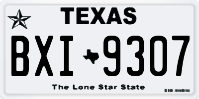 TX license plate BXI9307