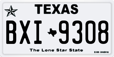 TX license plate BXI9308