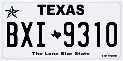 TX license plate BXI9310