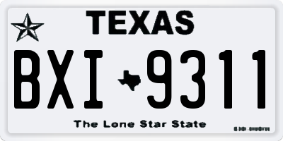 TX license plate BXI9311
