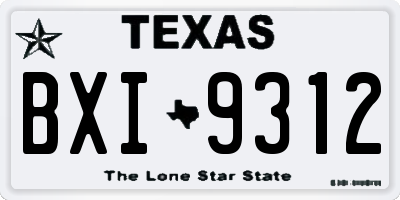 TX license plate BXI9312