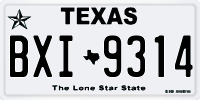 TX license plate BXI9314