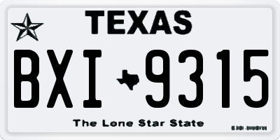 TX license plate BXI9315