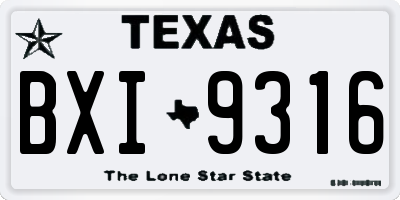TX license plate BXI9316