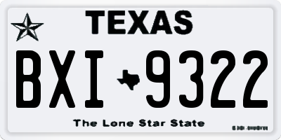 TX license plate BXI9322