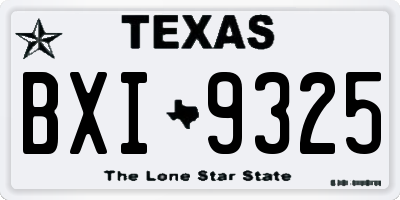 TX license plate BXI9325