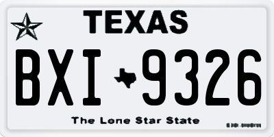 TX license plate BXI9326