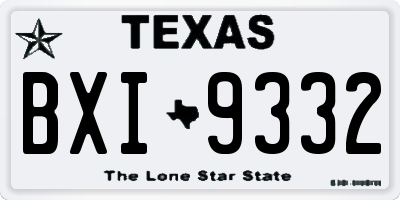 TX license plate BXI9332