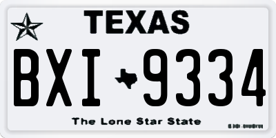 TX license plate BXI9334