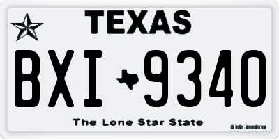 TX license plate BXI9340