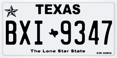 TX license plate BXI9347