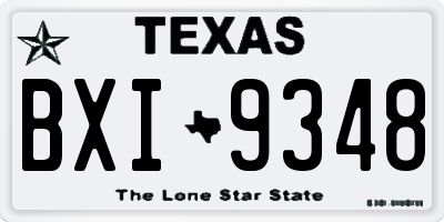 TX license plate BXI9348