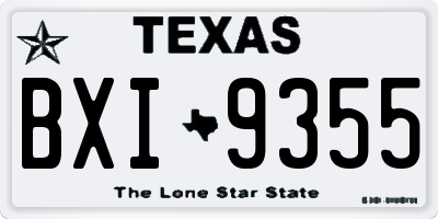 TX license plate BXI9355