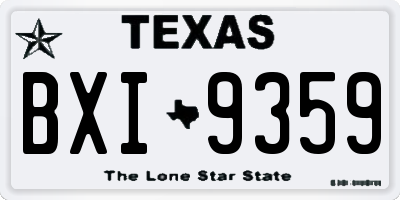 TX license plate BXI9359