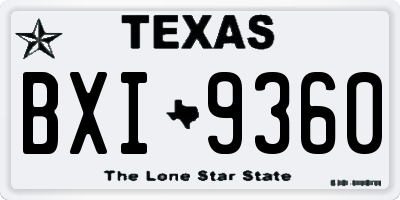 TX license plate BXI9360