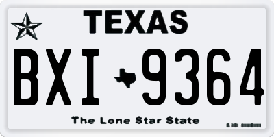 TX license plate BXI9364