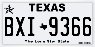 TX license plate BXI9366