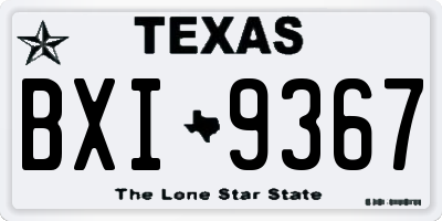 TX license plate BXI9367