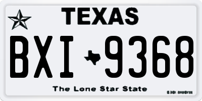 TX license plate BXI9368