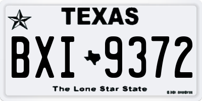 TX license plate BXI9372