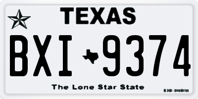 TX license plate BXI9374