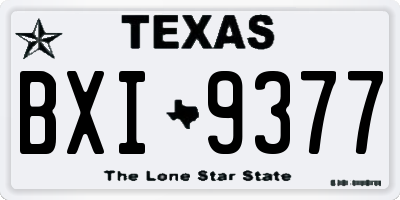 TX license plate BXI9377