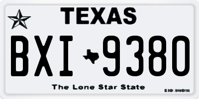 TX license plate BXI9380