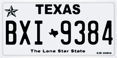 TX license plate BXI9384