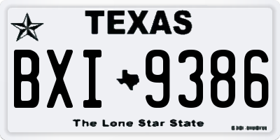 TX license plate BXI9386