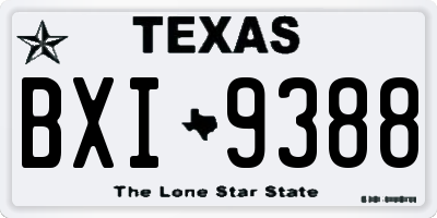 TX license plate BXI9388