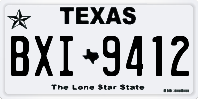 TX license plate BXI9412
