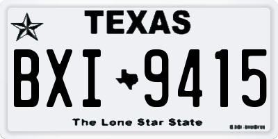 TX license plate BXI9415